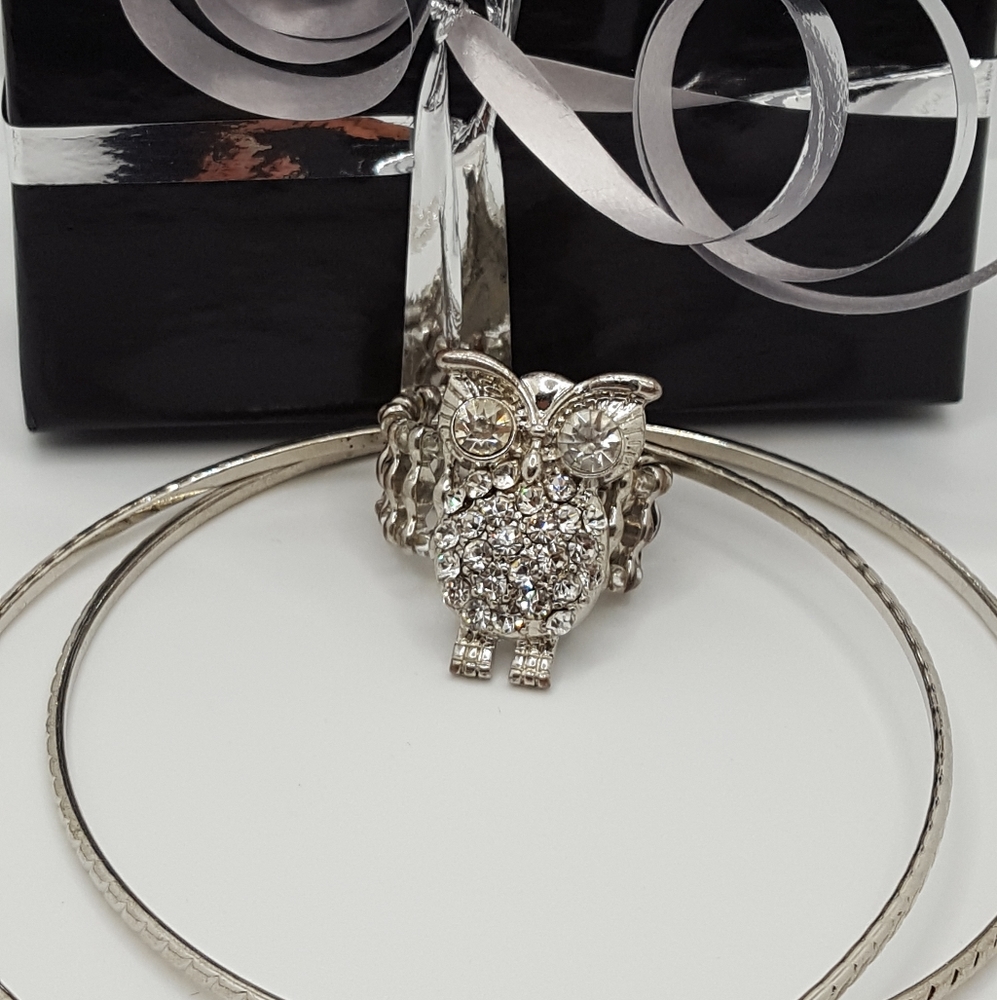 Boho Rhinestone Owl Set - image 4